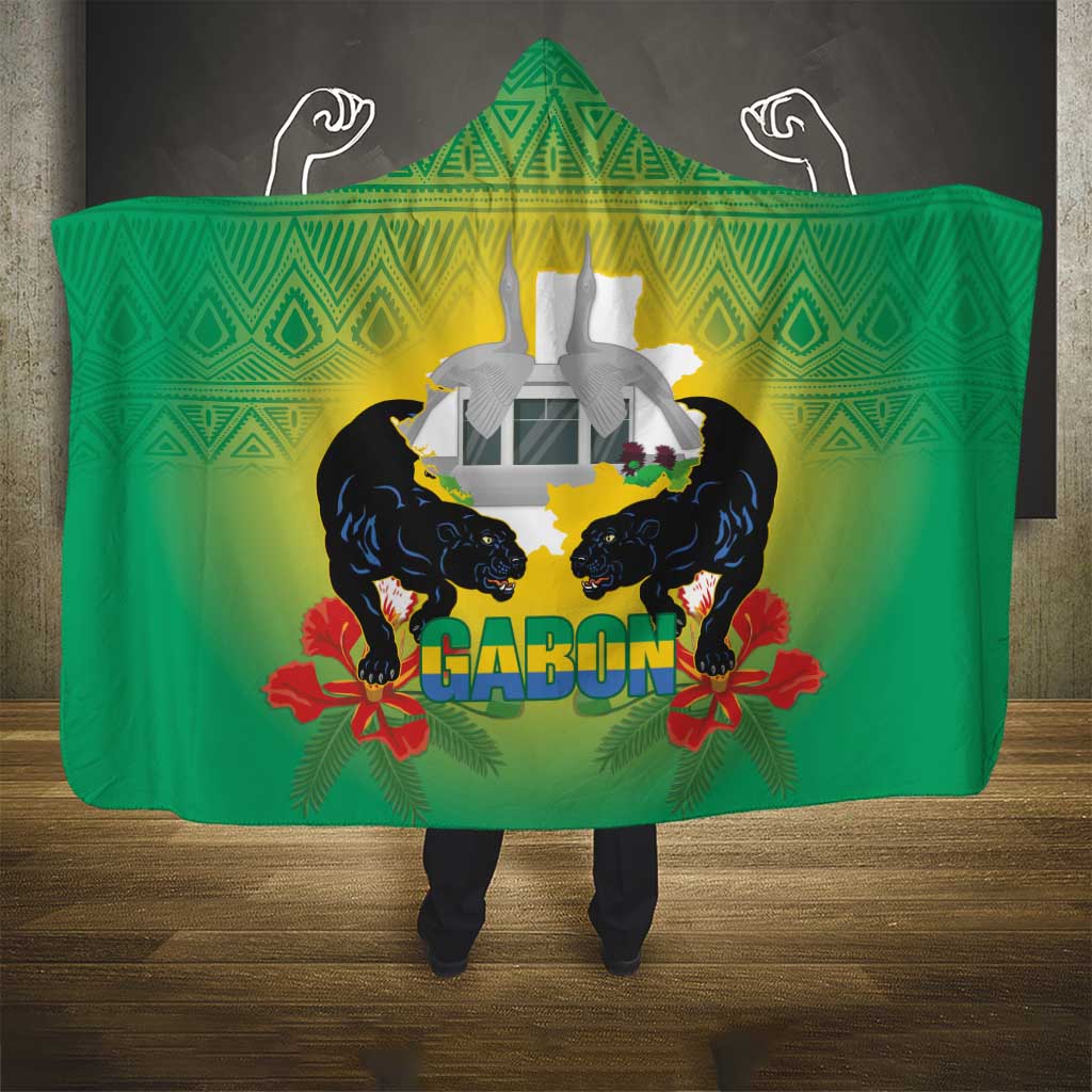 Afro Gabon Independence Day Hooded Blanket Memorial Leon Mba Monument - African Pride