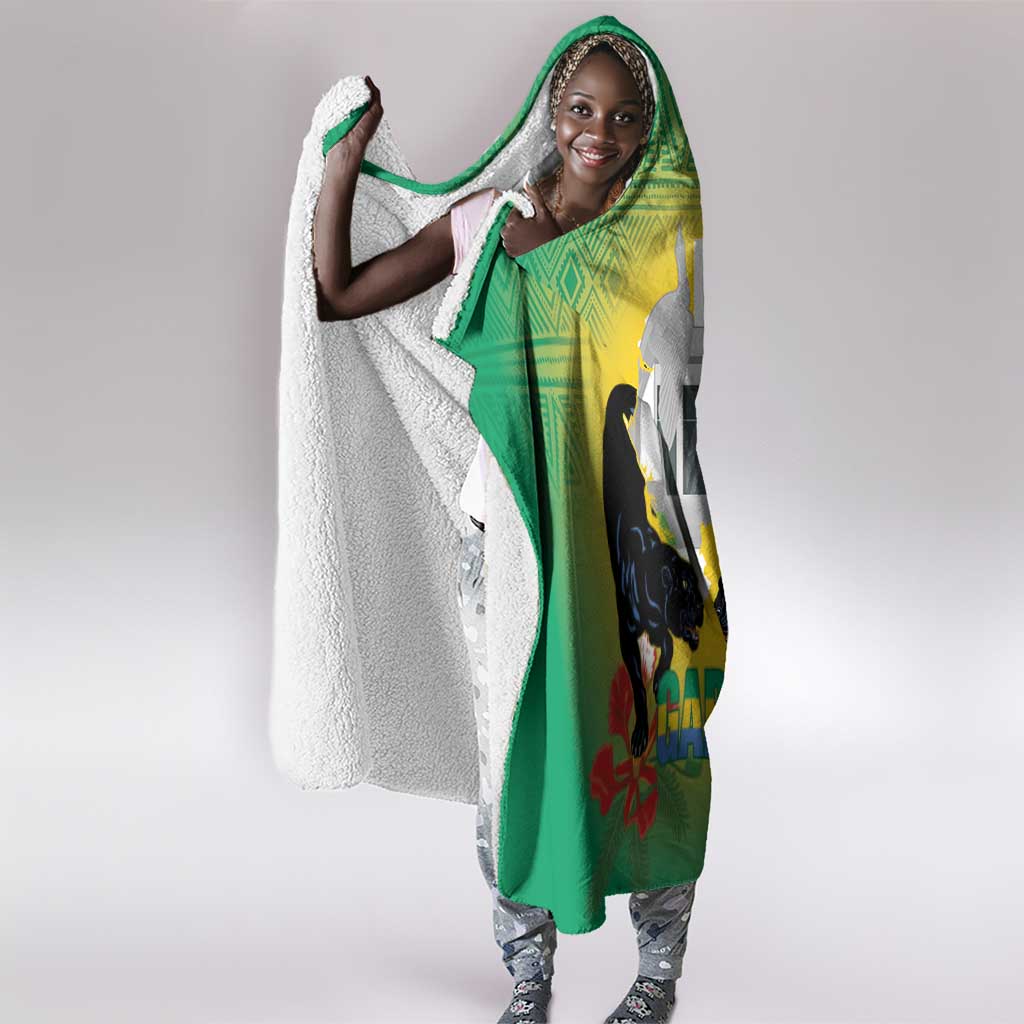 Afro Gabon Independence Day Hooded Blanket Memorial Leon Mba Monument - African Pride