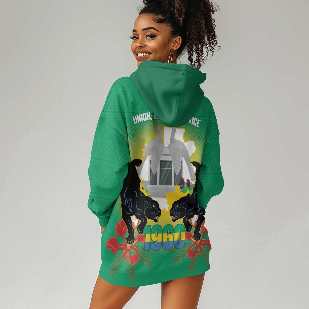 Afro Gabon Independence Day Hoodie Dress Memorial Leon Mba Monument - African Pride