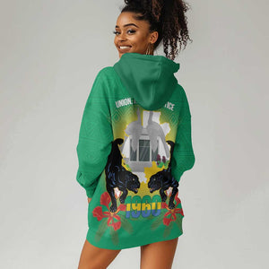 Afro Gabon Independence Day Hoodie Dress Memorial Leon Mba Monument - African Pride