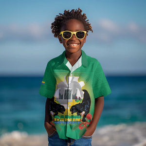 Afro Gabon Independence Day Kid Hawaiian Shirt Memorial Leon Mba Monument - African Pride