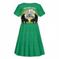 Afro Gabon Independence Day Kid Short Sleeve Dress Memorial Leon Mba Monument - African Pride