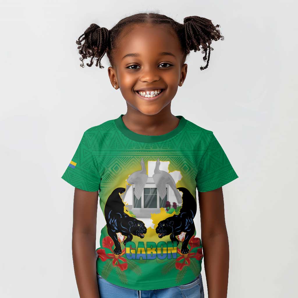 Afro Gabon Independence Day Kid T shirt Memorial Leon Mba Monument - African Pride