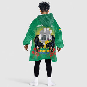 Afro Gabon Independence Day Kid Wearable Blanket Hoodie Memorial Leon Mba Monument - African Pride