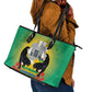Afro Gabon Independence Day Leather Tote Bag Memorial Leon Mba Monument - African Pride