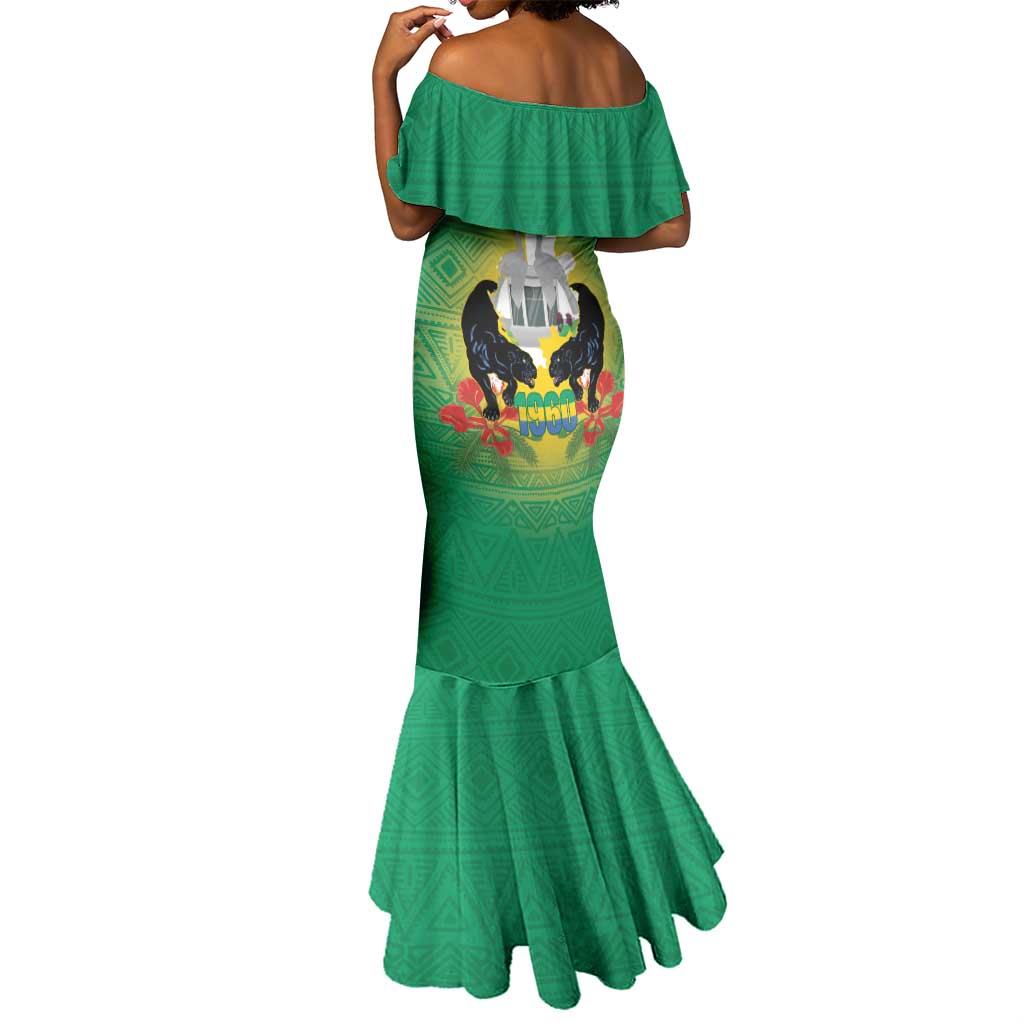 Afro Gabon Independence Day Mermaid Dress Memorial Leon Mba Monument - African Pride