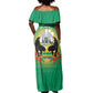 Afro Gabon Independence Day Off Shoulder Maxi Dress Memorial Leon Mba Monument - African Pride