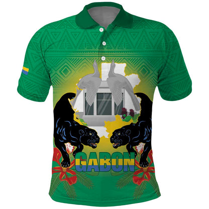 Afro Gabon Independence Day Polo Shirt Memorial Leon Mba Monument - African Pride