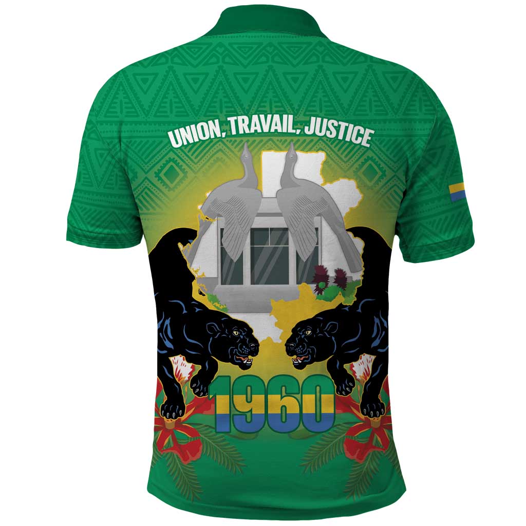 Afro Gabon Independence Day Polo Shirt Memorial Leon Mba Monument - African Pride
