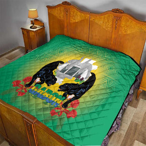 Afro Gabon Independence Day Quilt Memorial Leon Mba Monument - African Pride
