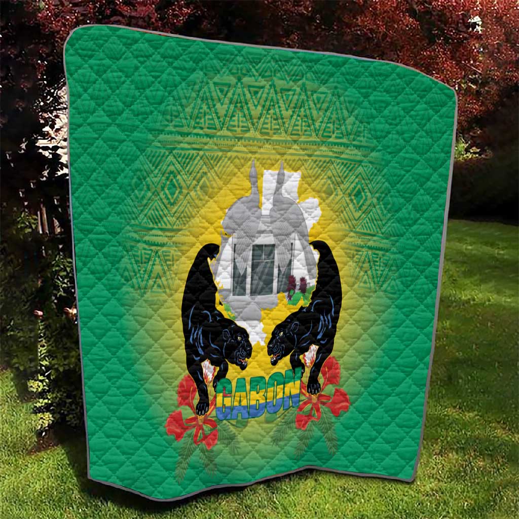 Afro Gabon Independence Day Quilt Memorial Leon Mba Monument - African Pride
