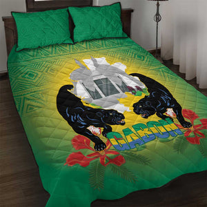 Afro Gabon Independence Day Quilt Bed Set Memorial Leon Mba Monument - African Pride