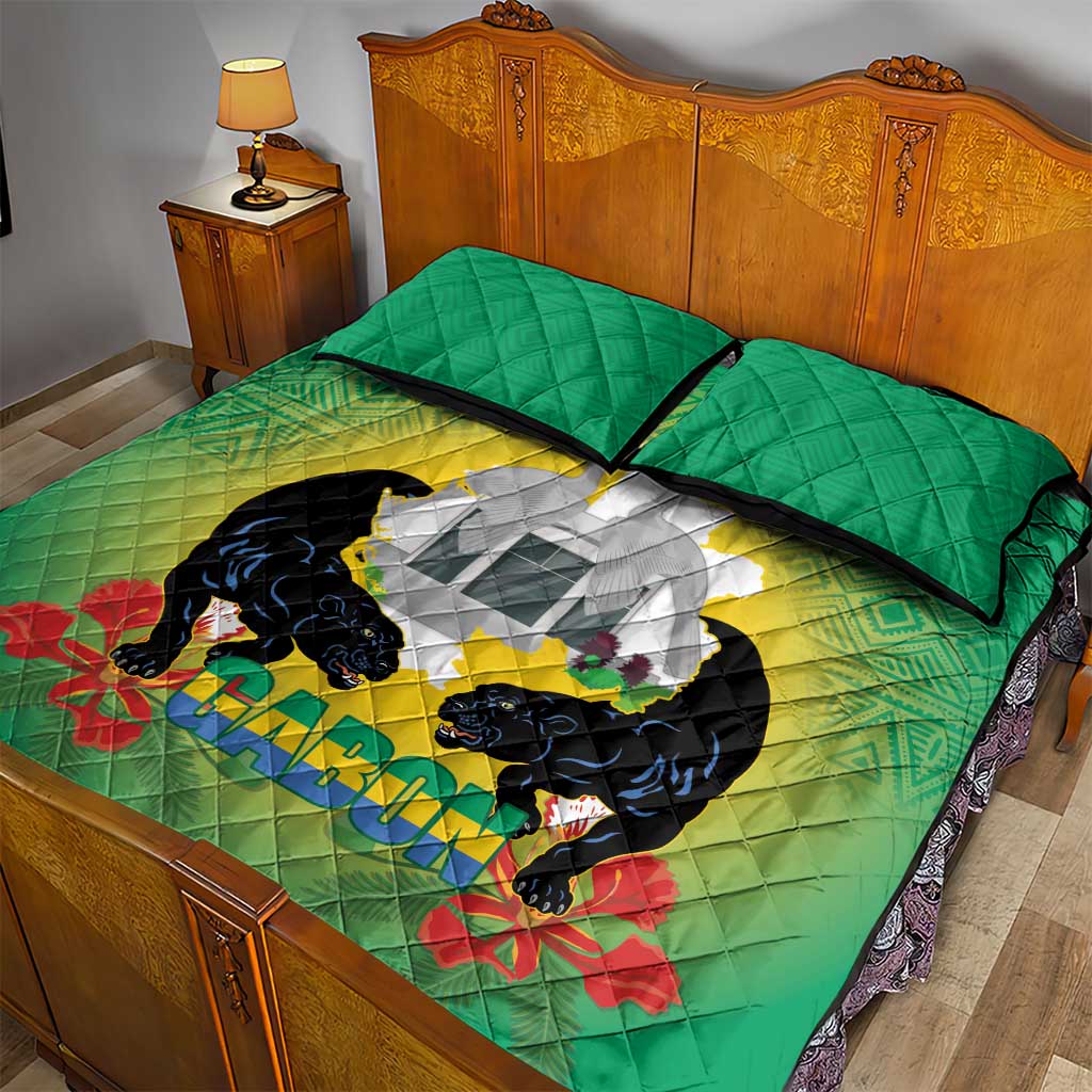 Afro Gabon Independence Day Quilt Bed Set Memorial Leon Mba Monument - African Pride