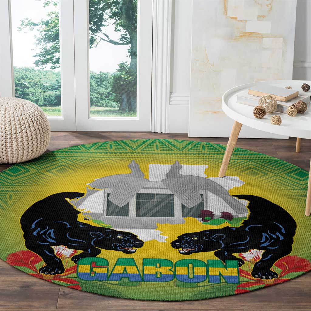 Afro Gabon Independence Day Round Carpet Memorial Leon Mba Monument - African Pride