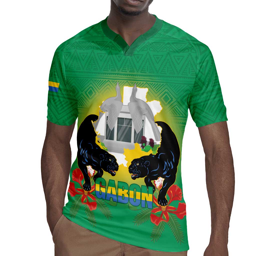Afro Gabon Independence Day Rugby Jersey Memorial Leon Mba Monument - African Pride