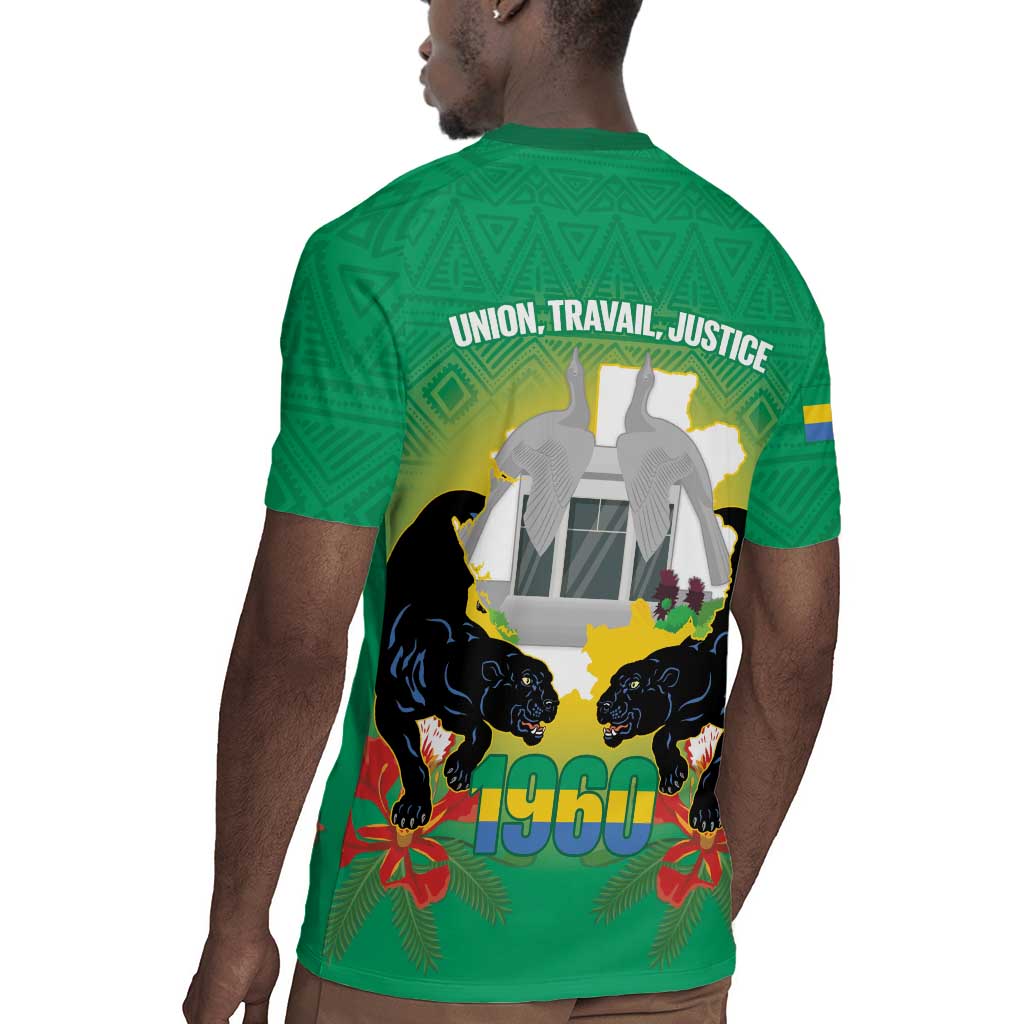 Afro Gabon Independence Day Rugby Jersey Memorial Leon Mba Monument - African Pride