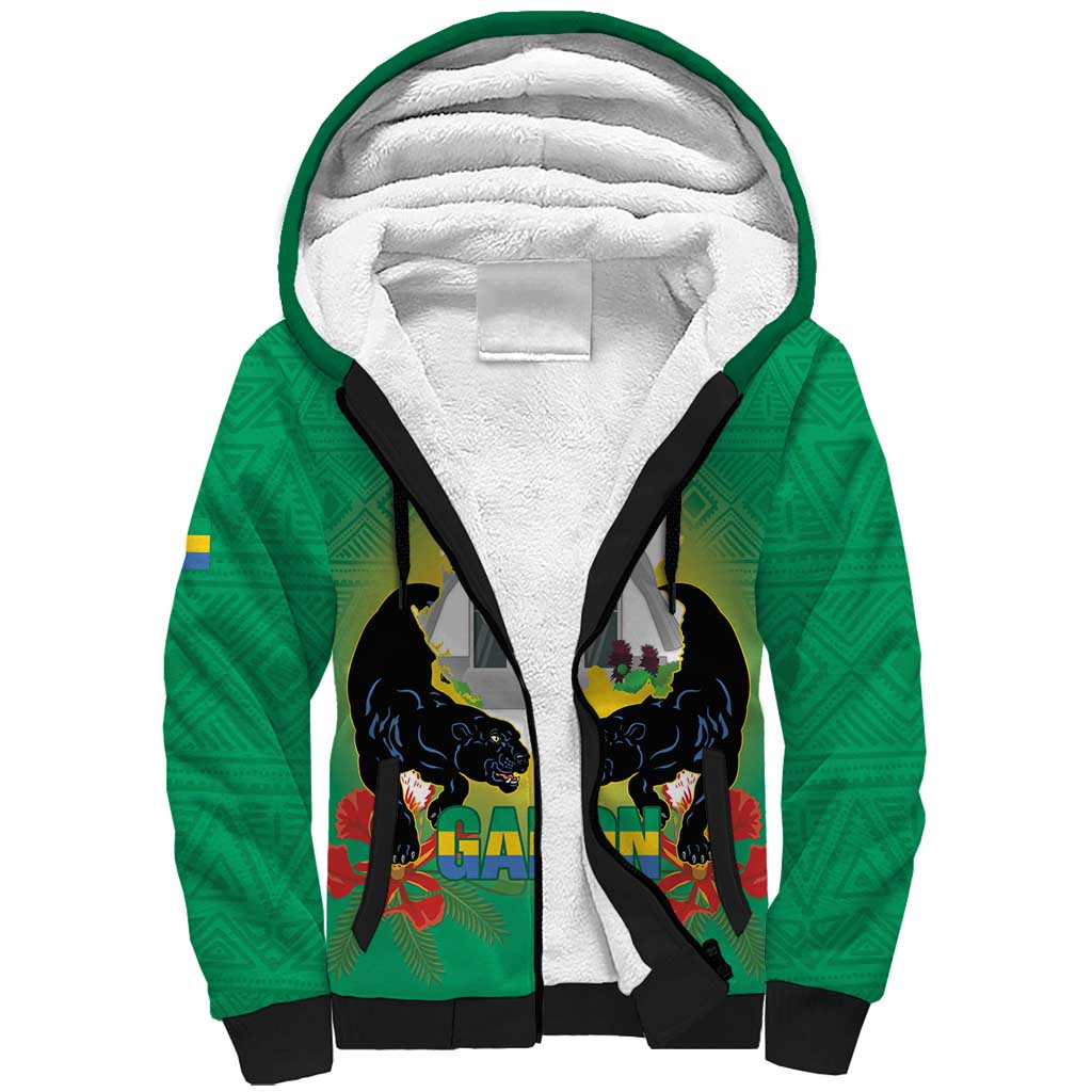 Afro Gabon Independence Day Sherpa Hoodie Memorial Leon Mba Monument - African Pride