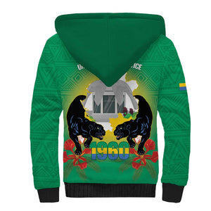 Afro Gabon Independence Day Sherpa Hoodie Memorial Leon Mba Monument - African Pride