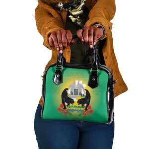 Afro Gabon Independence Day Shoulder Handbag Memorial Leon Mba Monument - African Pride
