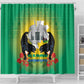Afro Gabon Independence Day Shower Curtain Memorial Leon Mba Monument - African Pride