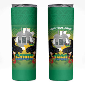 Afro Gabon Independence Day Skinny Tumbler Memorial Leon Mba Monument - African Pride