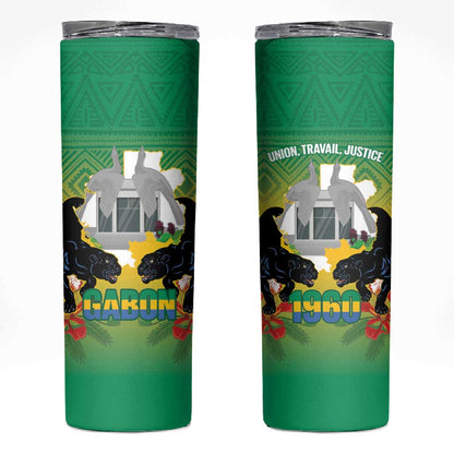 Afro Gabon Independence Day Skinny Tumbler Memorial Leon Mba Monument - African Pride