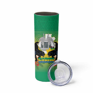 Afro Gabon Independence Day Skinny Tumbler Memorial Leon Mba Monument - African Pride