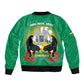 Afro Gabon Independence Day Sleeve Zip Bomber Jacket Memorial Leon Mba Monument - African Pride