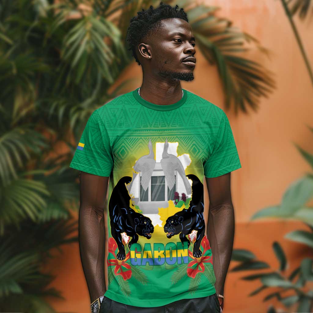 Afro Gabon Independence Day T shirt Memorial Leon Mba Monument - African Pride