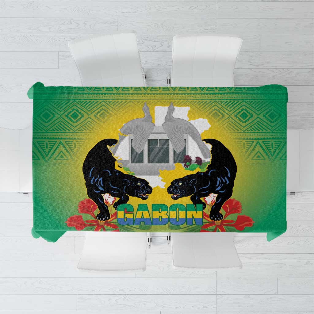 Afro Gabon Independence Day Tablecloth Memorial Leon Mba Monument - African Pride