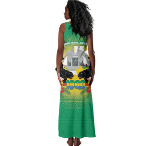 Afro Gabon Independence Day Tank Maxi Dress Memorial Leon Mba Monument - African Pride