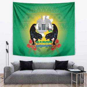 Afro Gabon Independence Day Tapestry Memorial Leon Mba Monument - African Pride