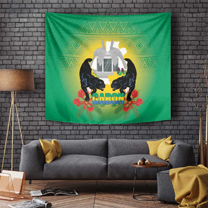 Afro Gabon Independence Day Tapestry Memorial Leon Mba Monument - African Pride