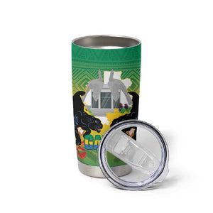 Afro Gabon Independence Day Tumbler Cup Memorial Leon Mba Monument - African Pride