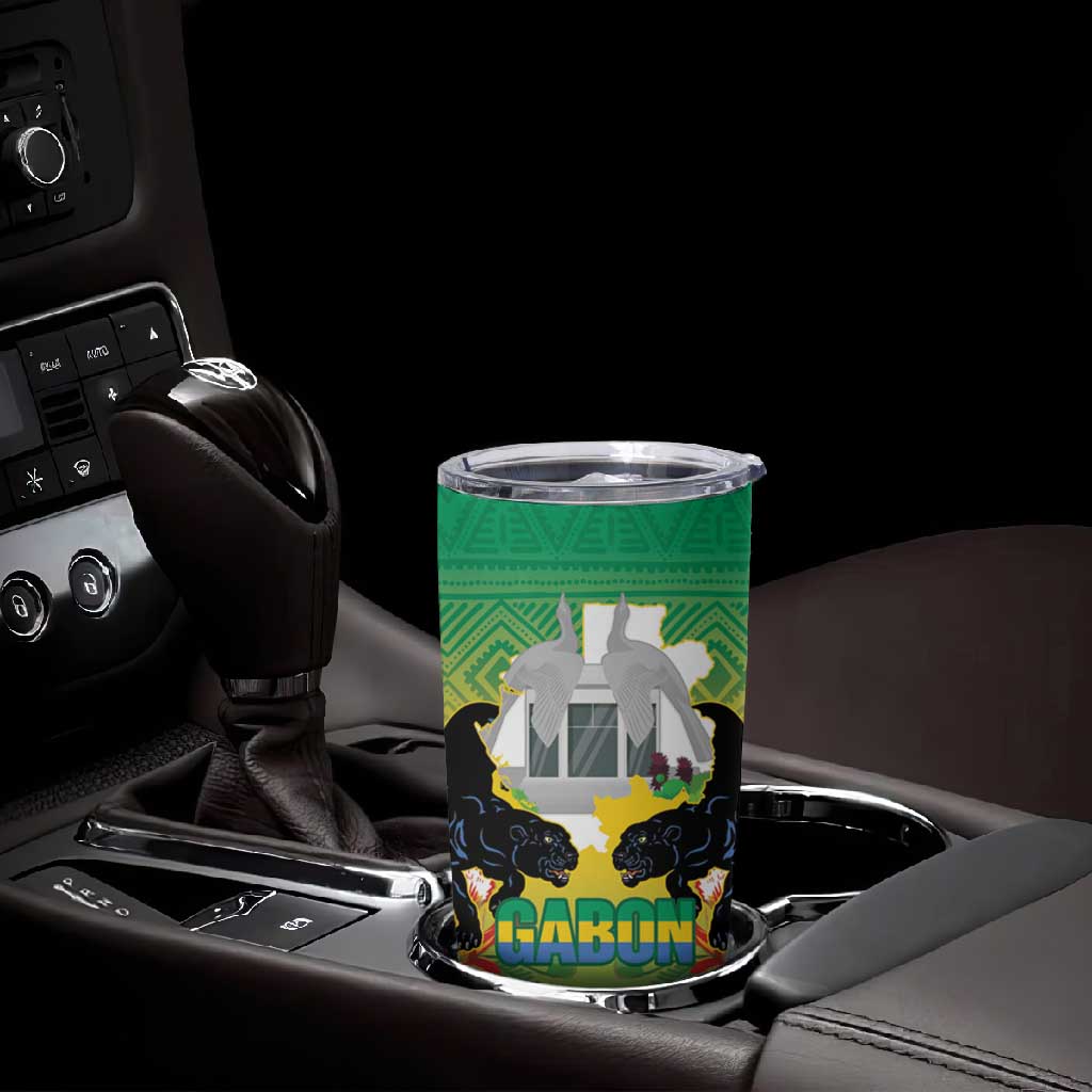 Afro Gabon Independence Day Tumbler Cup Memorial Leon Mba Monument - African Pride