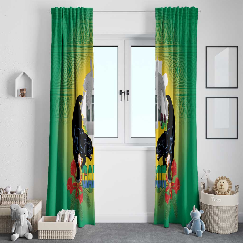Afro Gabon Independence Day Window Curtain Memorial Leon Mba Monument - African Pride