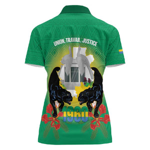 Afro Gabon Independence Day Women Polo Shirt Memorial Leon Mba Monument - African Pride