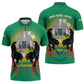 Gabon Independence Day Zipper Polo Shirt Memorial Leon Mba Monument