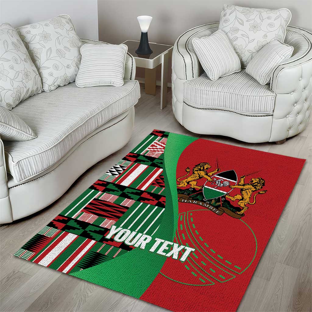 Custom Kenya Cricket Area Rug Simbas African Kente - African Pride