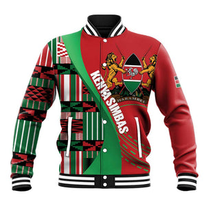 Custom Kenya Cricket Baseball Jacket Simbas African Kente - African Pride