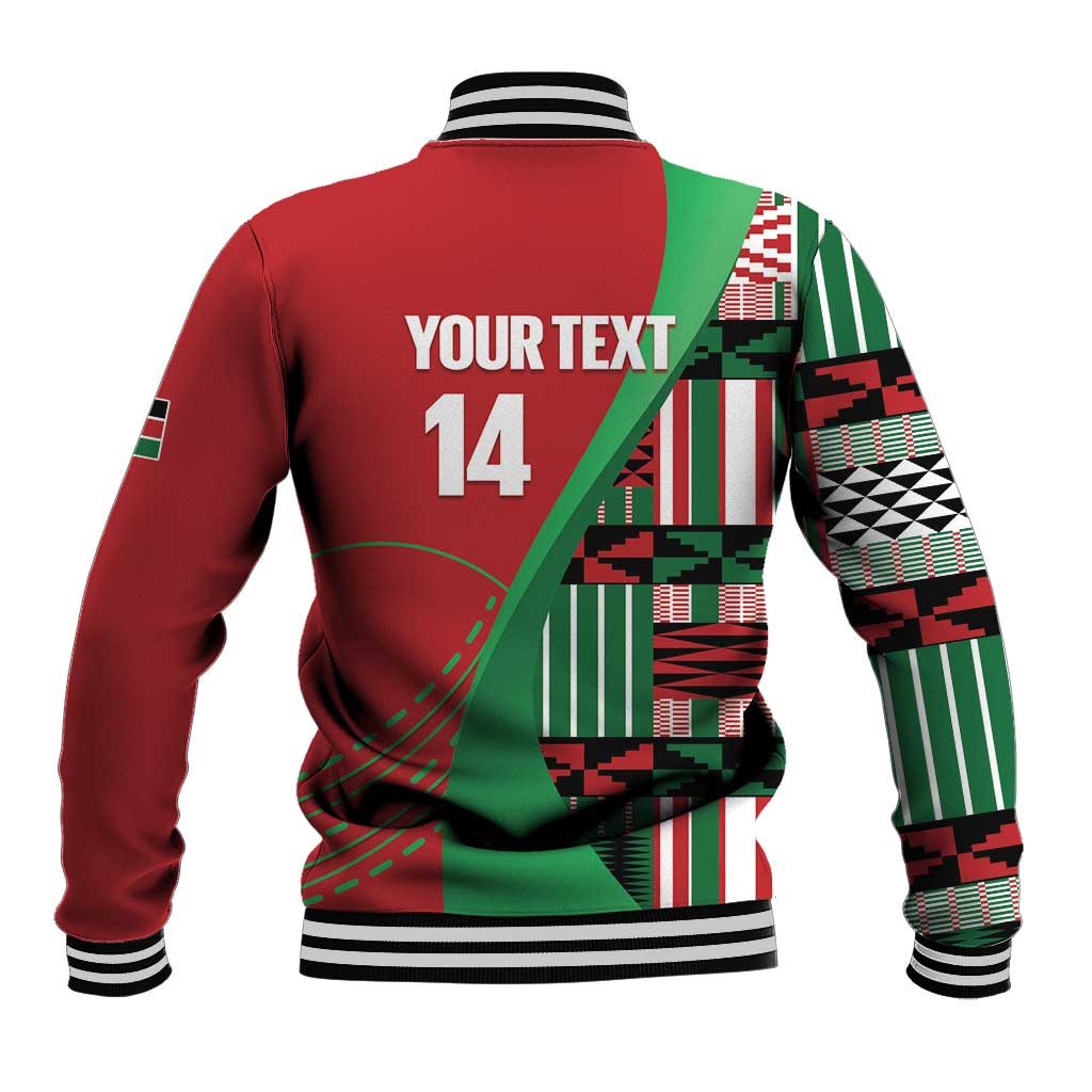 Custom Kenya Cricket Baseball Jacket Simbas African Kente - African Pride