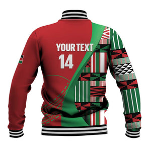 Custom Kenya Cricket Baseball Jacket Simbas African Kente - African Pride