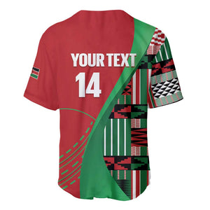 Custom Kenya Cricket Baseball Jersey Simbas African Kente - African Pride