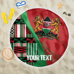Custom Kenya Cricket Beach Blanket Simbas African Kente - African Pride