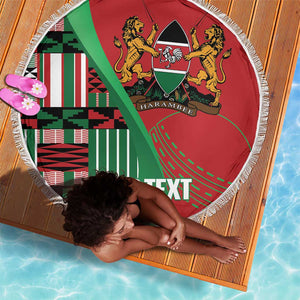 Custom Kenya Cricket Beach Blanket Simbas African Kente - African Pride