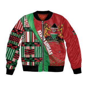 Custom Kenya Cricket Bomber Jacket Simbas African Kente - African Pride