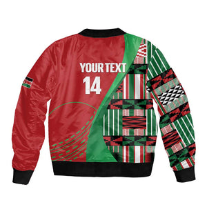 Custom Kenya Cricket Bomber Jacket Simbas African Kente - African Pride