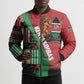 Custom Kenya Cricket Bomber Puffer Jacket Come On Simbas Kente Pattern