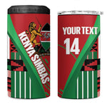 Custom Kenya Cricket 4 in 1 Can Cooler Tumbler Simbas African Kente - African Pride