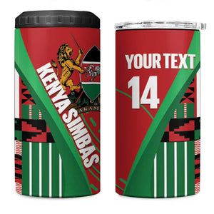 Custom Kenya Cricket 4 in 1 Can Cooler Tumbler Simbas African Kente - African Pride
